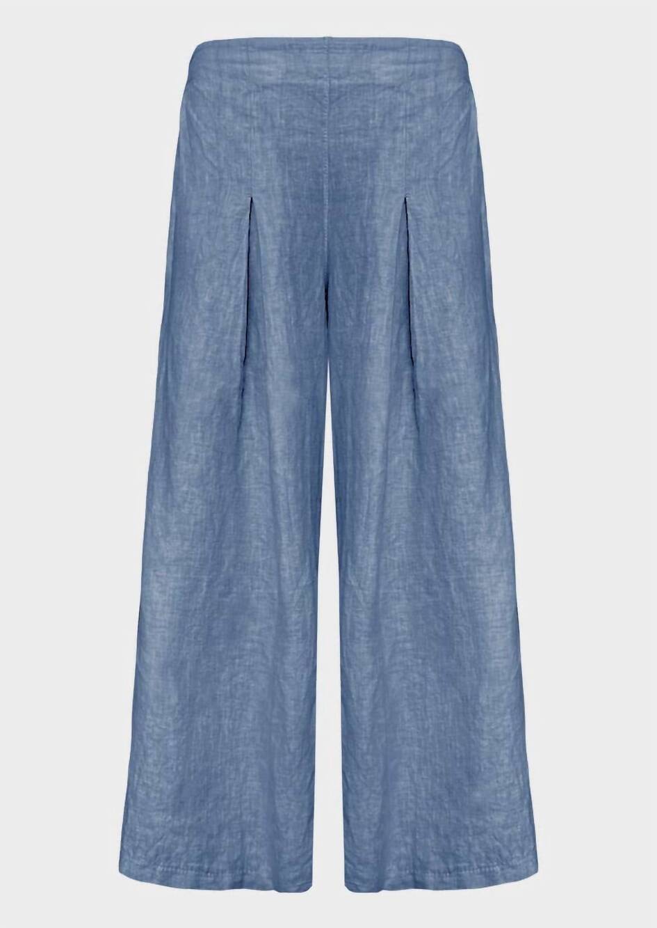 NEW GRETTY ZUEGER women's emery linen pants in navy